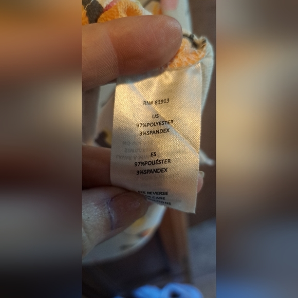 Ladies C&E White Floral Crepe,Almost Sheer Blouson Peasant Top Small - Picture 5 of 8